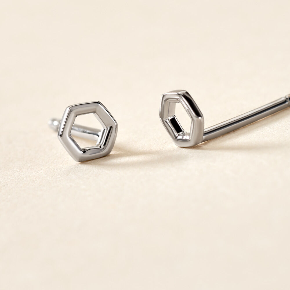 Boucles D'oreilles Puces Ulima Argent Blanc - Boucles d'oreilles fantaisie Femme | Histoire d&rsquo;Or