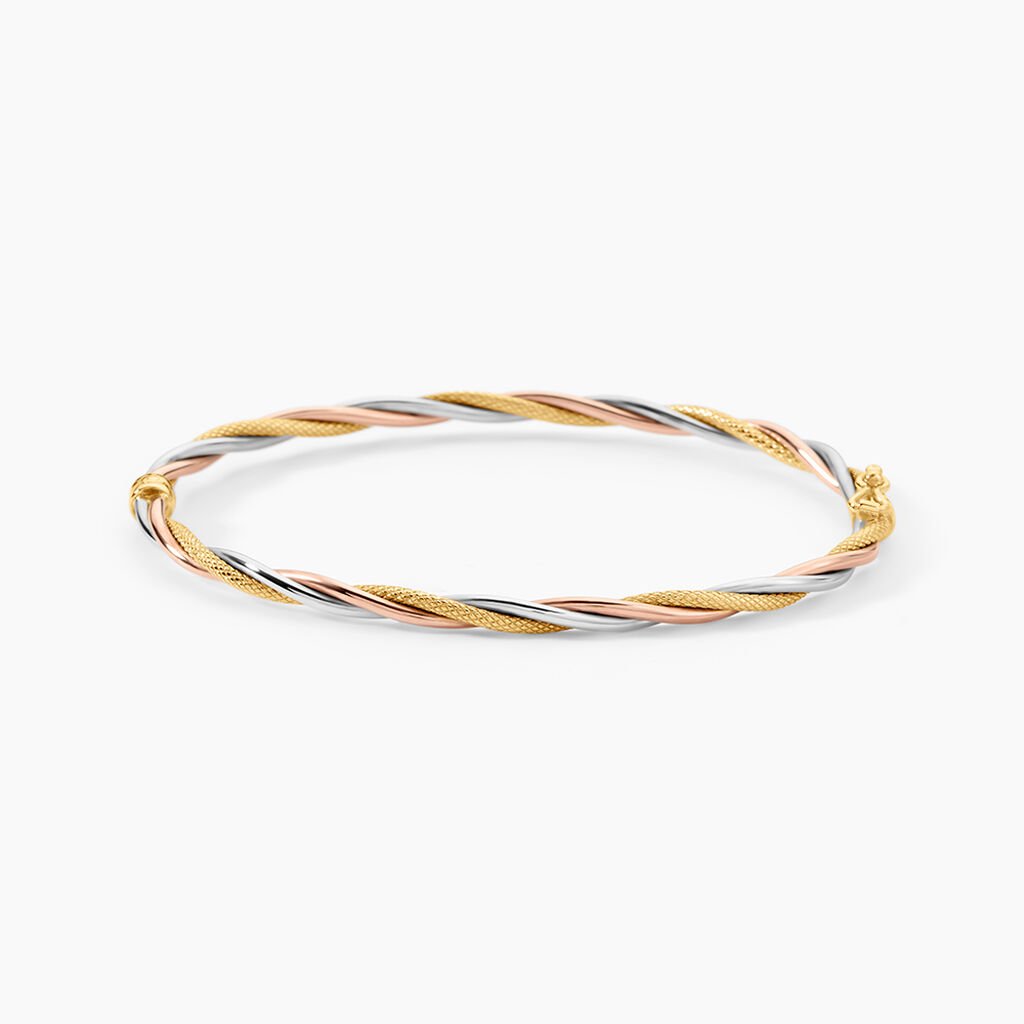 Bracelet Jonc Anaisaae Torsade Or Tricolore - Bracelets joncs Femme | Histoire d&rsquo;Or