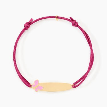 Bracelet Identit&eacute; Helee Papillon Or Jaune