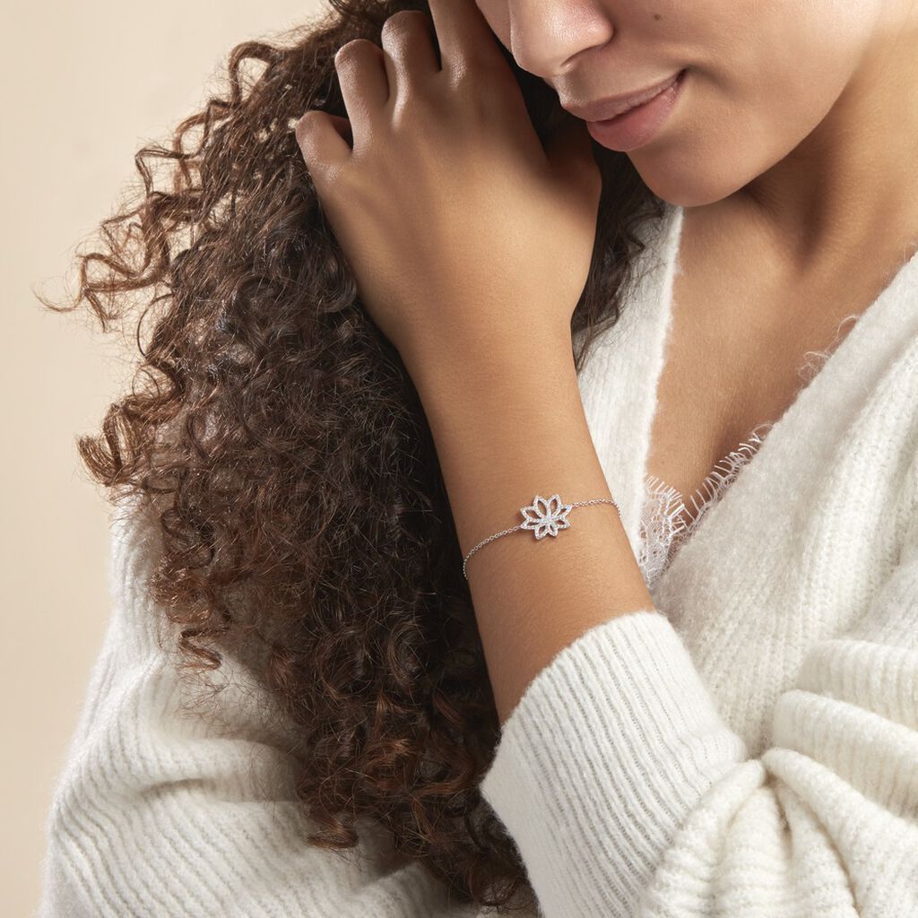 Bracelet Kahena Argent Blanc Oxyde De Zirconium - Bracelets Femme | Histoire d’Or