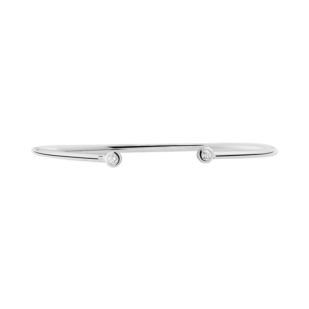Bracelet Jonc Regine Argent Blanc Oxyde De Zirconium - Bracelets joncs Femme | Histoire d’Or