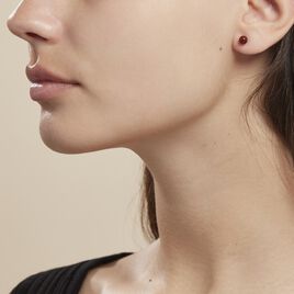 Boucles D'oreilles Puces Argent Blanc Bruyere Ambre - Boucles d'oreilles fantaisie Femme | Histoire d’Or