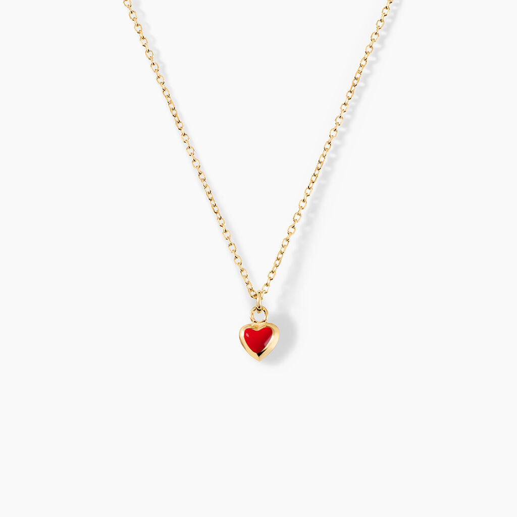 Collier Coralie Coeur Argent Dor&eacute; A L'Or 750/1000 - Bijoux sans pierre Enfant | Histoire d&rsquo;Or