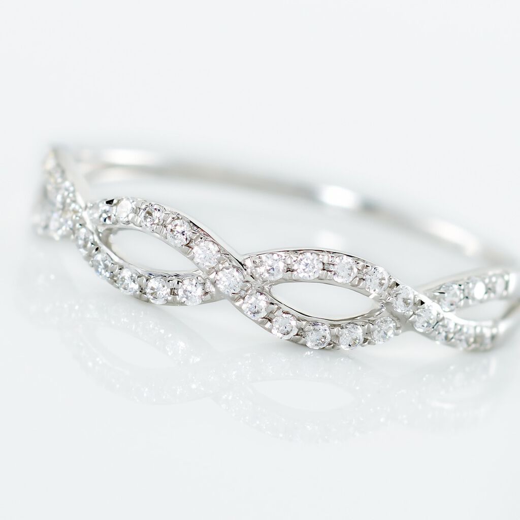 Bague Or Blanc Triston Oxyde De Zirconium - Bagues avec pierre Femme | Histoire d&rsquo;Or