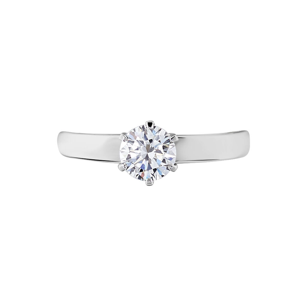 Bague Solitaire Natalia Or Blanc Diamant Synthetique - Bagues solitaires Femme | Histoire d’Or