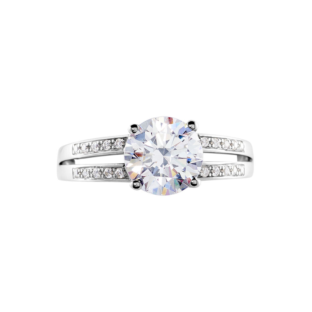 Solitaire Or Blanc Oxyde De Zirconium - Bagues solitaires Femme | Histoire d’Or