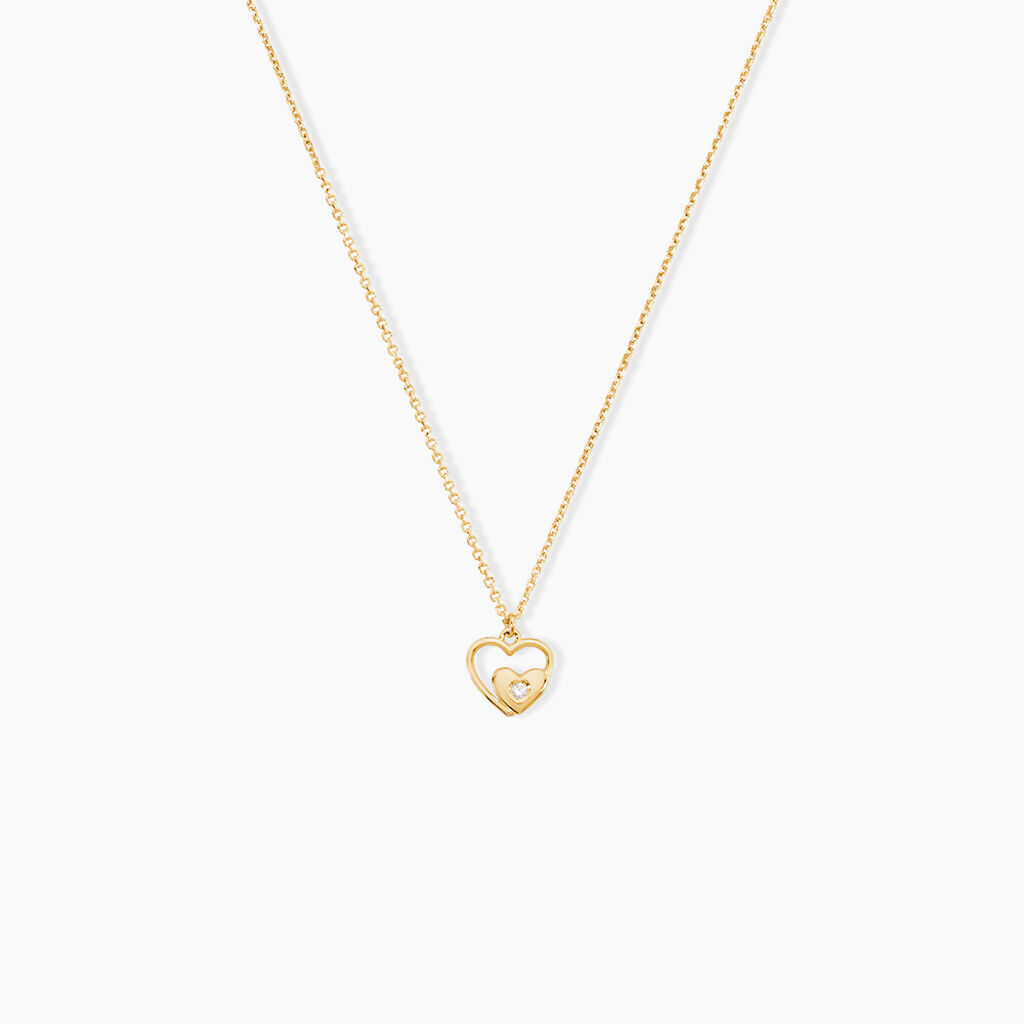 Collier Terentille Coeur Or Jaune Oxyde De Zirconium - Colliers Enfant | Histoire d&rsquo;Or