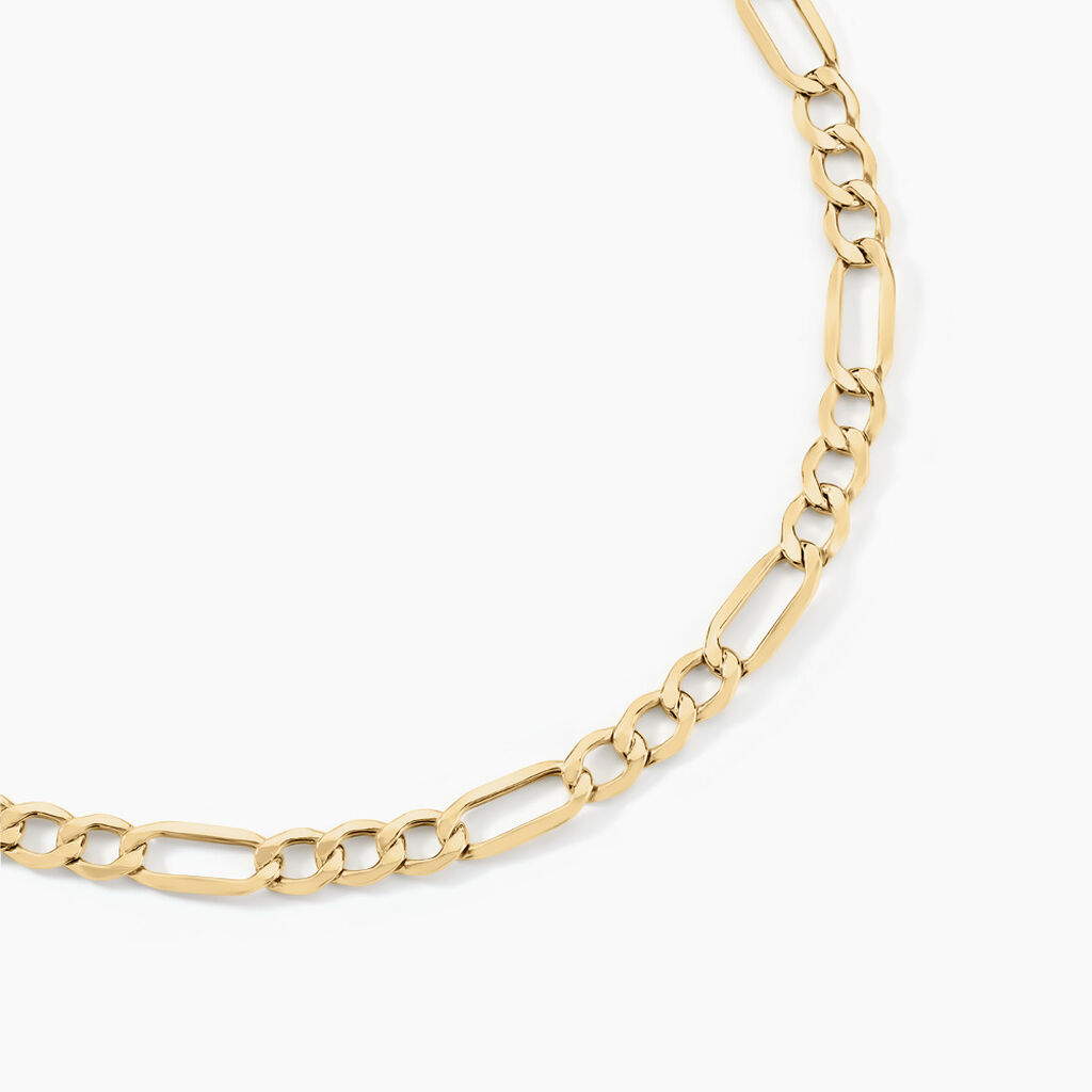 Collier Or Jaune Maille Alternée