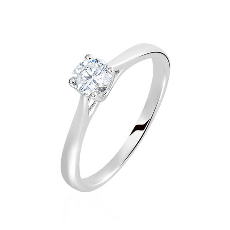 Bague Solitaire Fiona Or Blanc Diamant Synthetique - Bagues solitaires Femme | Histoire d’Or