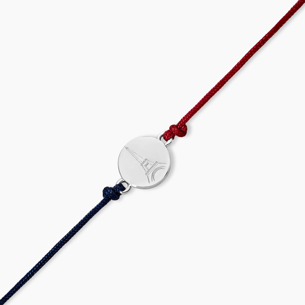 Bracelet French Twist Argent Blanc - Bracelets cordon Femme | Histoire d&rsquo;Or