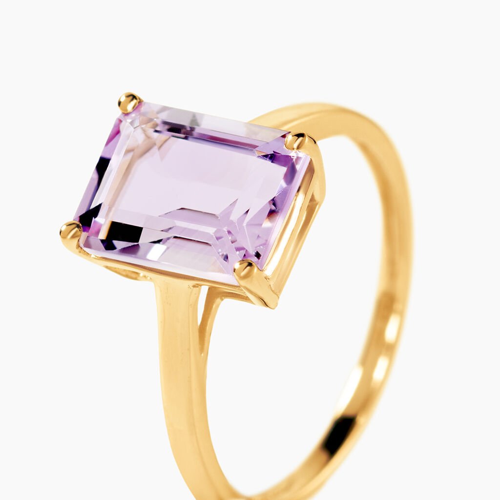Bague Or Jaune Faraj Amethyste - Bagues solitaires Femme | Histoire d&rsquo;Or