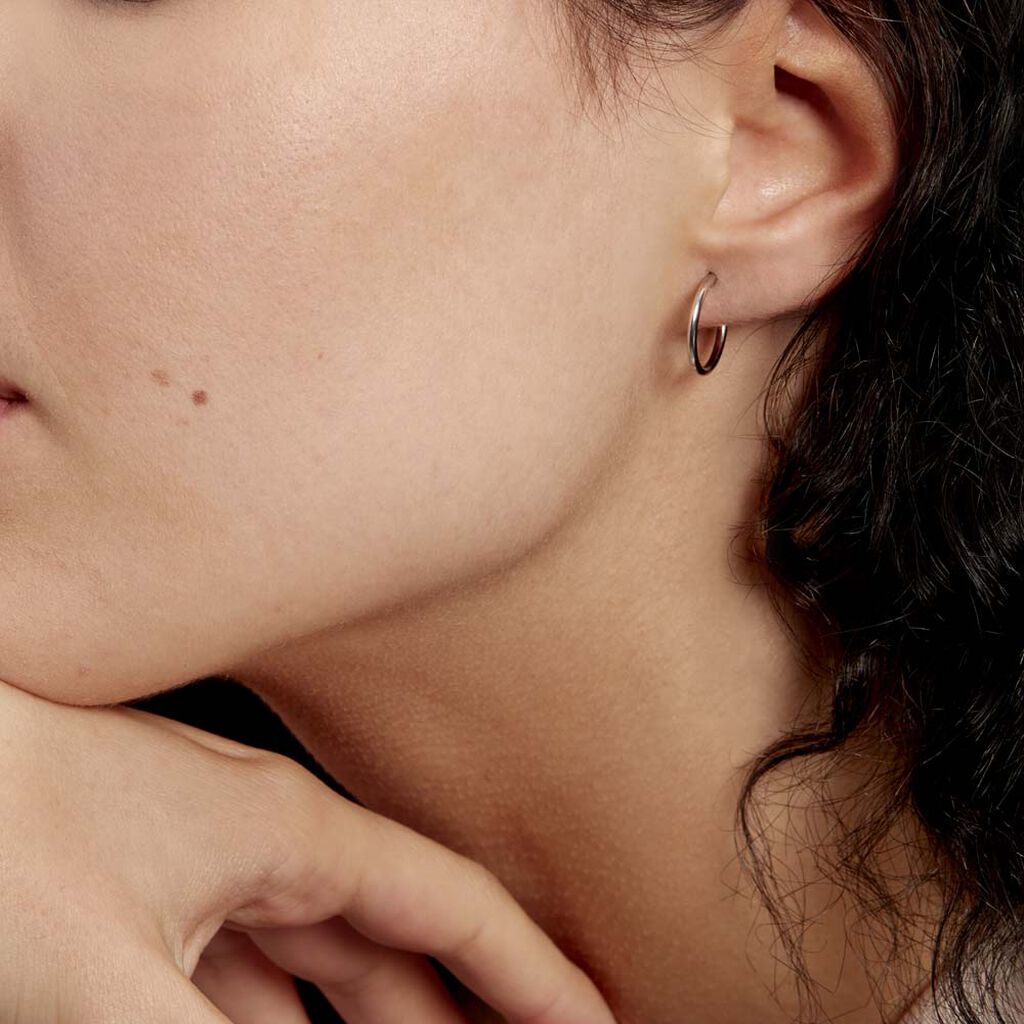 Créoles Valencina Or Blanc - Boucles d'oreilles créoles Femme | Histoire d’Or