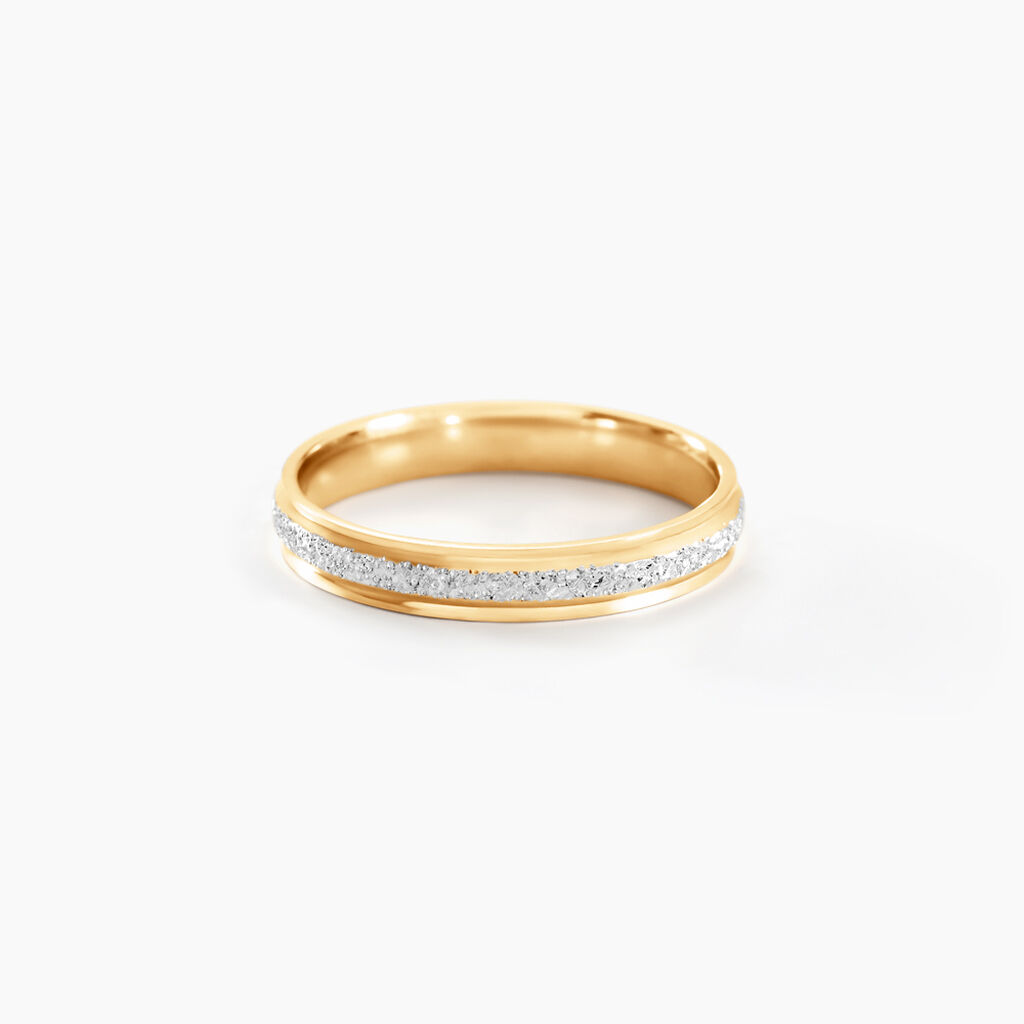 Alliance Caroline Sablee Ruban Plat Or Bicolore - Alliances Femme | Histoire d’Or