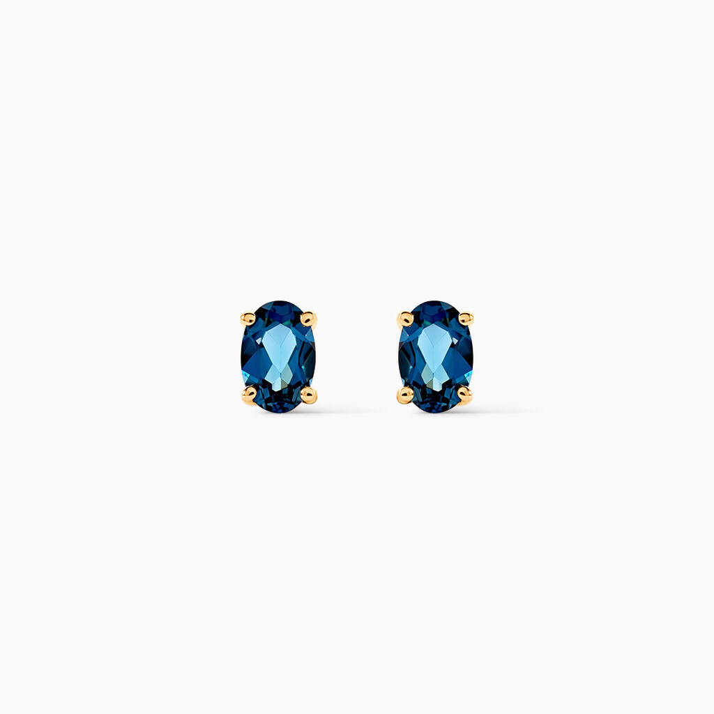 Boucles D'Oreilles Puces Elea Or Jaune Topaze - Clous d'oreilles Femme | Histoire d&rsquo;Or