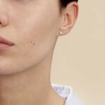 Boucles D'oreilles Puces Elda Serti Clos Or Blanc Oxyde De Zirconium - Clous d'oreilles Femme | Histoire d&rsquo;Or