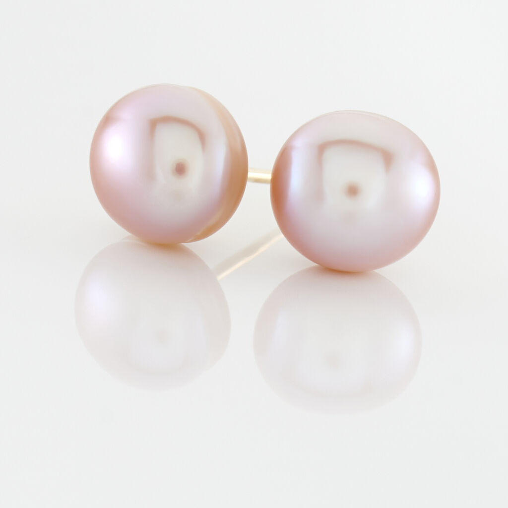 Boucles D'oreilles Puces Ursulina Or Jaune Perle De Culture - Clous d'oreilles Femme | Histoire d’Or