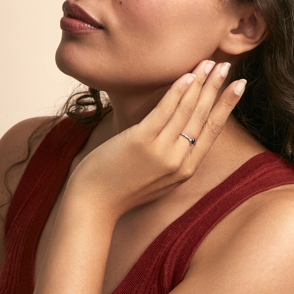 Bague Solitaire Goutte Or Blanc Saphir - Bagues solitaires Femme | Histoire d’Or