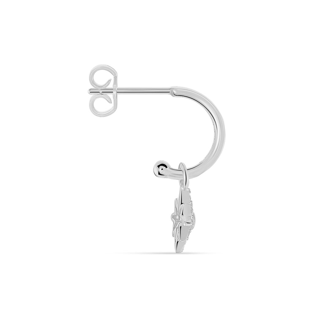 Créole Unitaire Ancelin Rondes Argent Blanc Oxyde De Zirconium - Boucles d'oreilles créoles Femme | Histoire d’Or