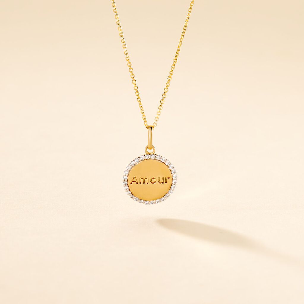Pendentif Levon Or Jaune Oxyde De Zirconium - Pendentifs Femme | Histoire d’Or