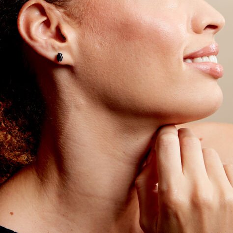 Boucles D'oreilles Puces Prudencia Or Blanc Saphir - Clous d'oreilles Femme | Histoire d’Or