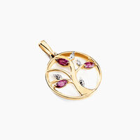 Pendentif Godolieba Or Jaune Rhodolite