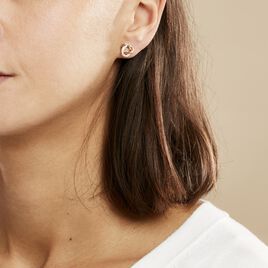 Boucles D'oreilles Puces Henia Plaqué Or Jaune Oxyde De Zirconium - Boucles d'oreilles fantaisie Femme | Histoire d’Or