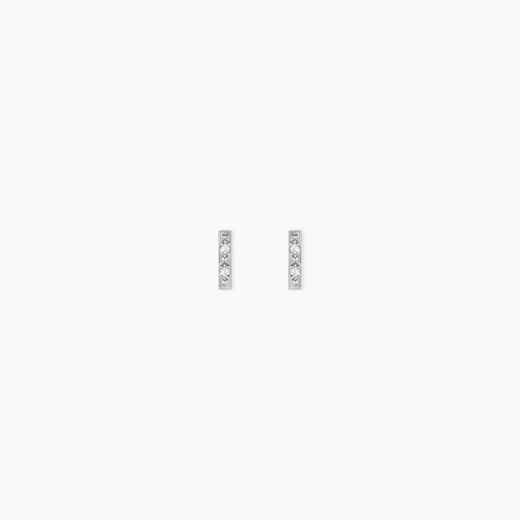 Boucles D'Oreilles Puces Susie Argent Blanc Oxyde De Zirconium - Boucles d'oreilles fantaisie Femme | Histoire d&rsquo;Or