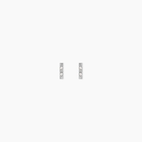 Boucles D'Oreilles Puces Susie Argent Blanc Oxyde De Zirconium - Boucles d'oreilles fantaisie Femme | Histoire d&rsquo;Or