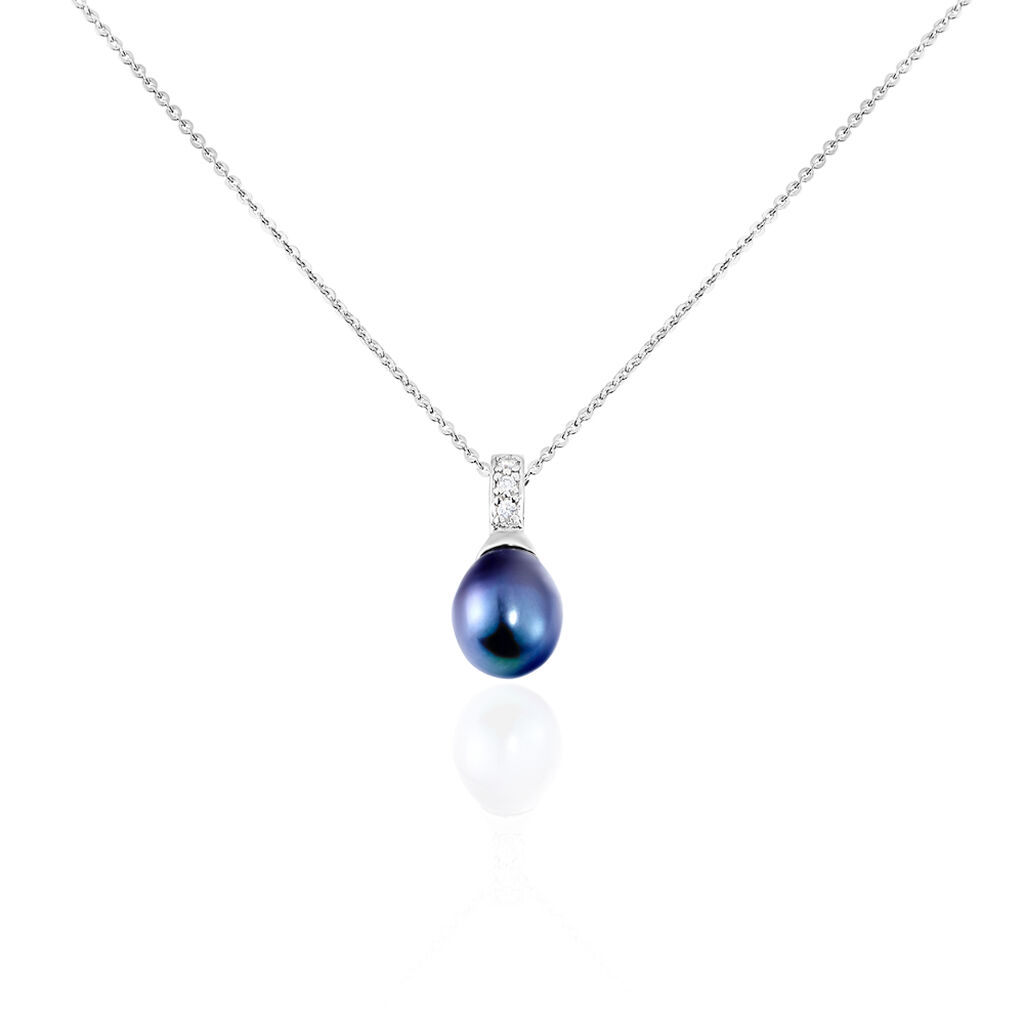Collier Sara-luna Argent Blanc Perle De Culture Et Oxyde De Zirconium