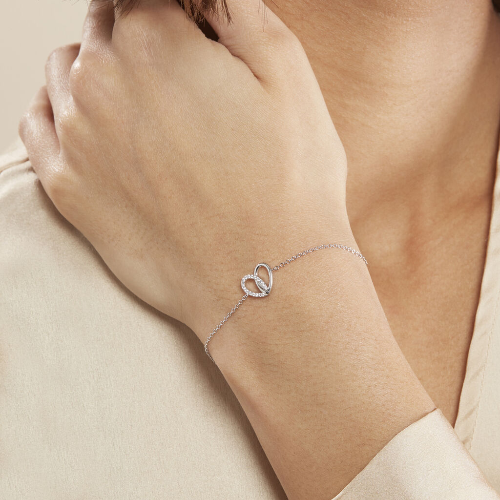 Bracelet Guilia Argent Blanc Oxyde De Zirconium - Bracelets Coeur Femme | Histoire d’Or