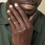 Bague Jourdan Ahou Acier Blanc Diamant - Bagues solitaires Homme | Histoire d&rsquo;Or