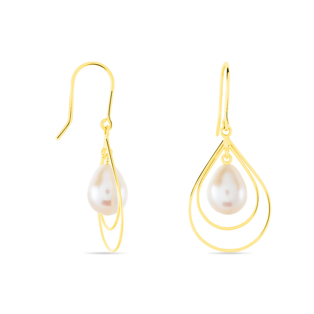 Boucles D'oreilles Pendantes Martyna Or Jaune Perle De Culture - Boucles d'oreilles pendantes Femme | Histoire d’Or
