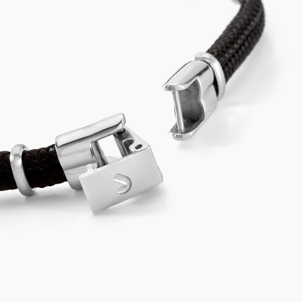 Bracelet Sayaline Acier Blanc - Bracelets cordon Homme | Histoire d&rsquo;Or