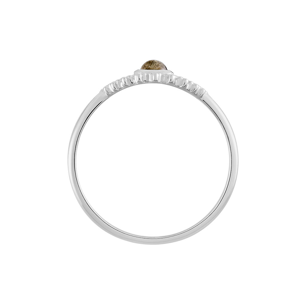 Bague Nyoko Argent Blanc Labradorite - Bagues avec pierre Femme | Histoire d’Or
