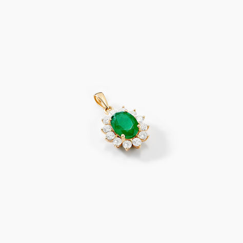 Pendentif Or Jaune Emeraude Diamants - Pendentifs Femme | Histoire d’Or