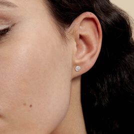 Boucles D'oreilles Puces Teani Or Blanc Diamant - Clous d'oreilles Femme | Histoire d’Or