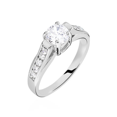Bague Solitaire Mady Argent Blanc Oxyde De Zirconium - Bagues solitaires Femme | Histoire d&rsquo;Or