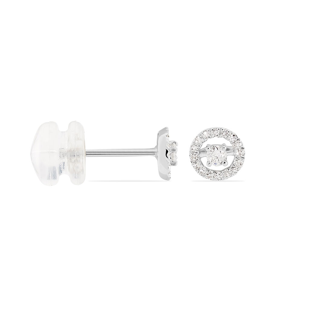 Boucles D'oreilles Puces Domitia Or Blanc Diamant - Clous d'oreilles Femme | Histoire d’Or