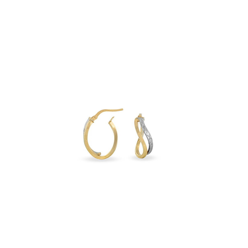 Créoles Hepsie Or Bicolore - Boucles d'oreilles créoles Femme | Histoire d’Or