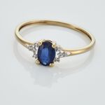 Bague Or Jaune Marie Saphir Diamants - Bagues solitaires Femme | Histoire d&rsquo;Or