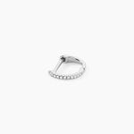 Cr&eacute;ole Unitaire Aryanna Or Blanc Diamant - Piercings d'oreilles Famille | Histoire d&rsquo;Or