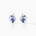 Boucles D'oreilles Puces Petale Or Blanc Saphir Et Diamant - Clous d'oreilles Femme | Histoire d’Or