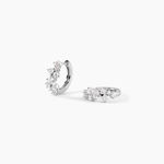 Creoles Rio Argent Blanc Oxyde De Zirconium - Boucles d'oreilles cr&eacute;oles Femme | Histoire d&rsquo;Or