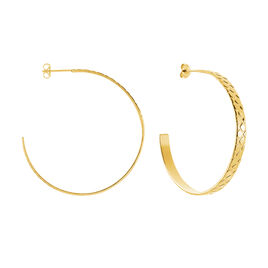 Créoles Abram Acier Jaune - Boucles d'oreilles créoles Femme | Histoire d’Or
