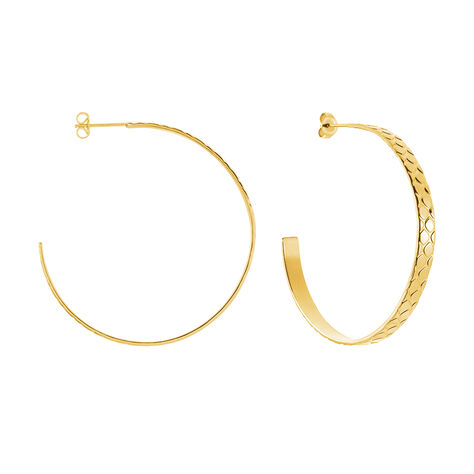 Créoles Abram Acier Jaune - Boucles d'oreilles créoles Femme | Histoire d’Or