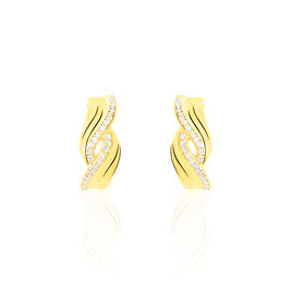 Boucles D'oreilles Puces Ceylian Or Jaune Diamant - Clous d'oreilles Femme | Histoire d’Or