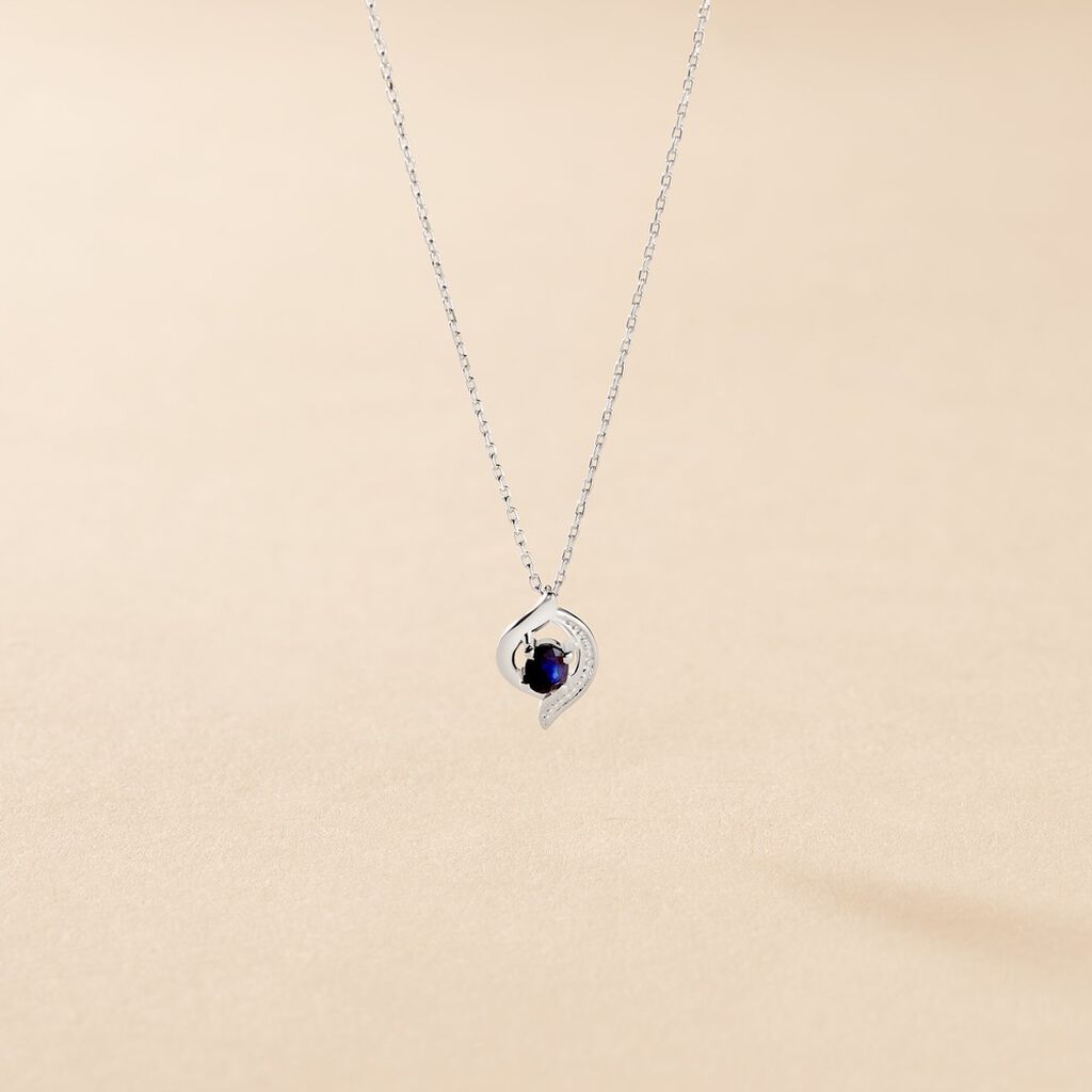 Collier Lydia Or Blanc Saphir - Colliers Femme | Histoire d’Or