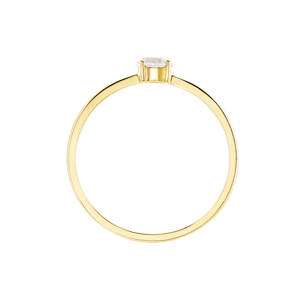 Bague Solitaire Or Jaune Eclat D'etoile Oxyde De Zirconium - Bagues solitaires Femme | Histoire d’Or