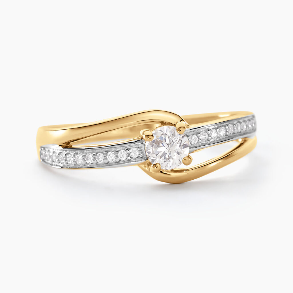 Bague Solitaire Armelle Or Jaune Oxyde De Zirconium