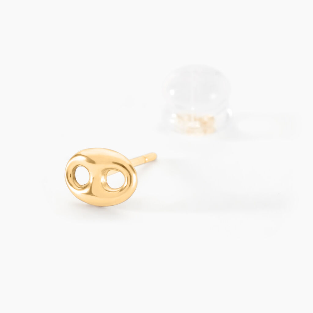 Boucles D'oreilles Puces Cara Grain De Cafe Or Jaune - Clous d'oreilles Femme | Histoire d’Or